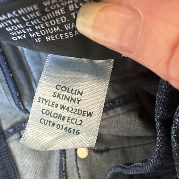 Hudson Collin Dark Blue Wash Low Rise Electric Clover Skinny Denim Jeans Size 26 - Picture 12 of 16